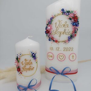 Taufkerze "Flowerloop" bunt – Bild 3