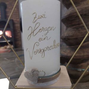Hochzeitskerze "Winterzauber" mint & braun – Bild 3
