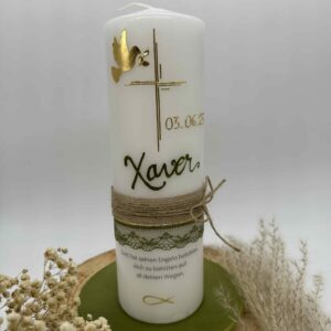 Taufkerze  "Kreuz mit Taube" – Bild 8