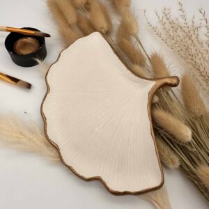 Kerzenteller "Ginko" - Antikes Gold