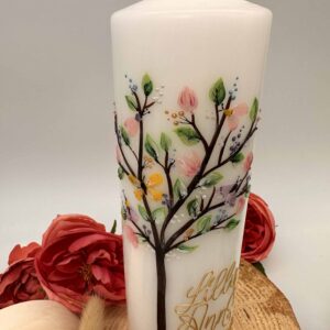 Taufkerze Lebensbaum  "Magnolie schlicht" – Bild 2