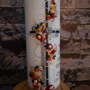Trauerkerze "Blütenranke" bunt