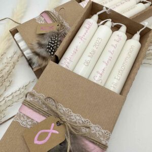 Gastgeschenke 4er Tafelkerzen "Nature"