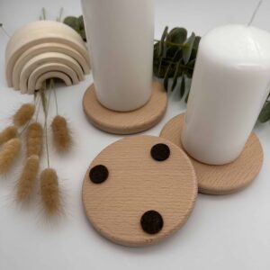 Kerzenteller Holz "10 cm rund" – Bild 2