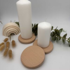 Kerzenteller Holz "10 cm rund" – Bild 3