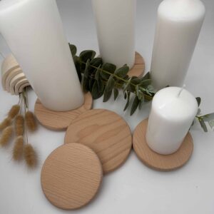 Kerzenteller Holz "10 cm rund" – Bild 6
