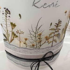 Hochzeitskerze "Trockenblumen" Naturelook – Bild 2