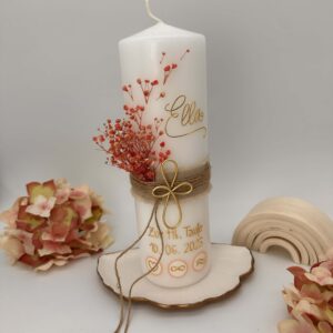 Taufkerze "Schleierkraut" apricot