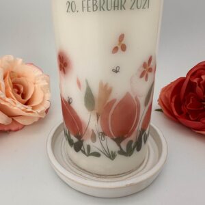 Taufkerze "Magnolie rosa" – Bild 2