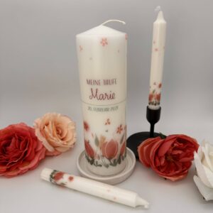 Taufkerze "Magnolie rosa" – Bild 4