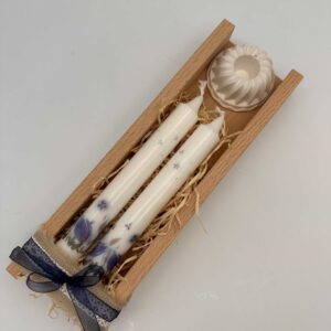Tafelkerzen Geschenkeset "Magnolie blau" – Bild 3