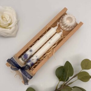 Tafelkerzen Geschenkeset "Magnolie blau"