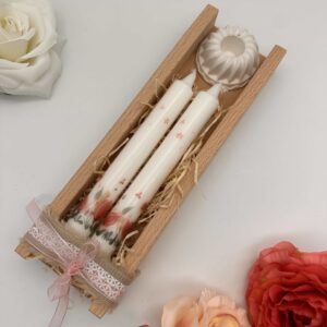 Tafelkerzen Geschenkeset "Magnolie rosa"