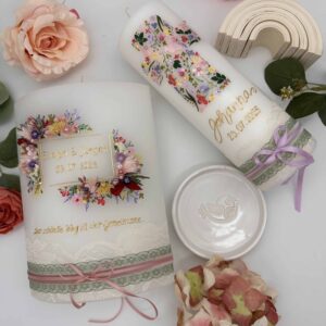 Hochzeitskerze "Flowerframe" Wiesenblumen – Bild 5