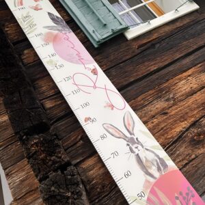 Babymesslatte 180 cm "Hase" rosa & grün