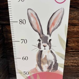Babymesslatte 180 cm "Hase" rosa & grün – Bild 2