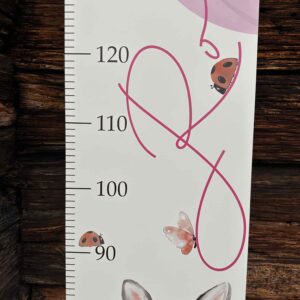 Babymesslatte 180 cm "Hase" rosa & grün – Bild 3