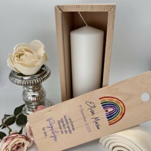 Kerzenverpackung "Holzbox Regenbogen bunt" – Bild 2