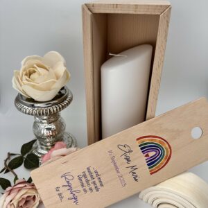 Kerzenverpackung "Holzbox Regenbogen bunt" – Bild 5