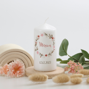 Gastgeschenke "Flowerloop" olive & coral