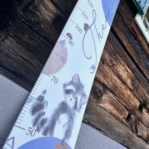 Babymesslatte 180 cm "Waschbär" blau & rot – Bild 7