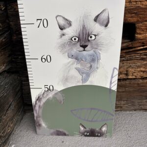 Babymesslatte 180 cm "Cats" mint & moosgrün – Bild 6