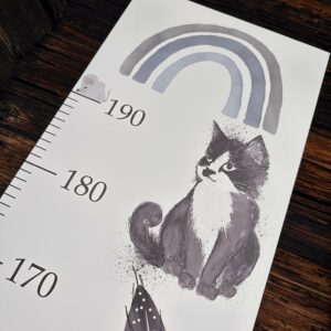 Babymesslatte 180 cm "Cats" mint & moosgrün – Bild 2