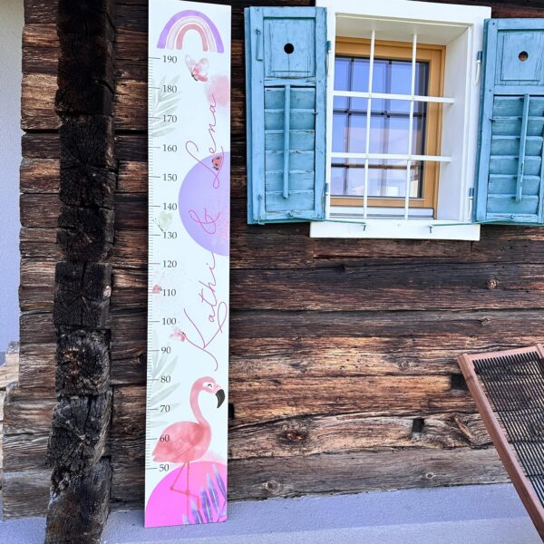 Babymesslatte 180 cm "Flamingo" lila & rosa