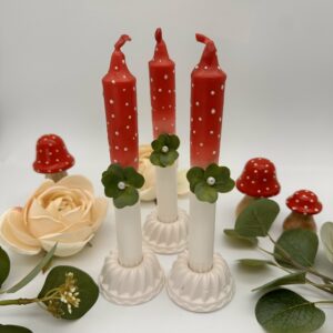Tafelkerzenset "Glückslicht" mit Kerzenständer und hübscher Verpackung – Bild 2