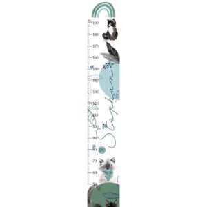 Babymesslatte 180 cm "Cats" mint & moosgrün – Bild 7