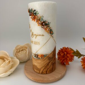 Hochzeitskerze "Symmetry Blütentraum" sunset – Bild 4