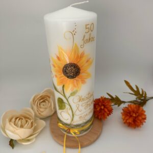 Jubiläumskerze "Sonnenblume" – Bild 3