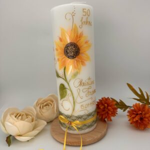 Jubiläumskerze "Sonnenblume"