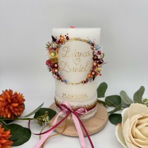 Hochzeitskerze "Flowerloop" farbenfroh