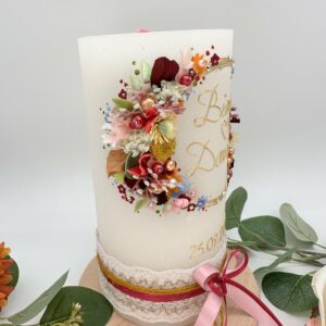 Hochzeitskerze "Flowerloop" farbenfroh – Bild 7