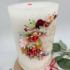Hochzeitskerze "Flowerloop" farbenfroh – Bild 5