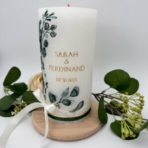 Hochzeitskerze "Eucalyptuszweige"