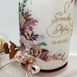 Hochzeitskerze "Bohemian" Wildflowers – Bild 3