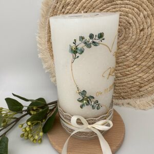 Hochzeitskerze "Flowerheart" Greenery – Bild 3