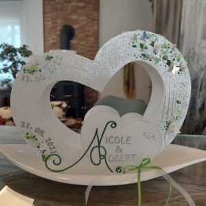 Hochzeitskerze "Doppelherz" Flowertree