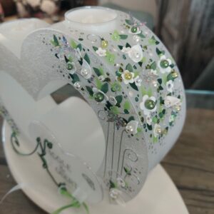 Hochzeitskerze "Doppelherz" Flowertree – Bild 2