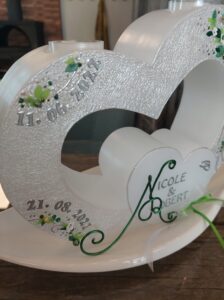 Hochzeitskerze "Doppelherz" Flowertree – Bild 3