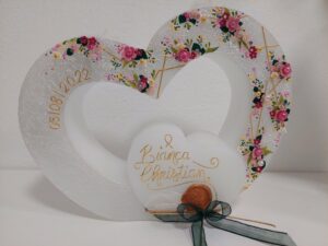 Hochzeitskerze "Doppelherz" Symmetry Flowers – Bild 3