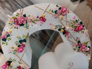 Hochzeitskerze "Doppelherz" Symmetry Flowers – Bild 2