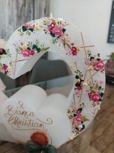 Hochzeitskerze "Doppelherz" Symmetry Flowers – Bild 4