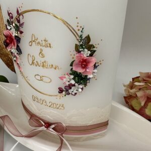 Hochzeitskerze "Flowerloop" Wild Rose – Bild 8