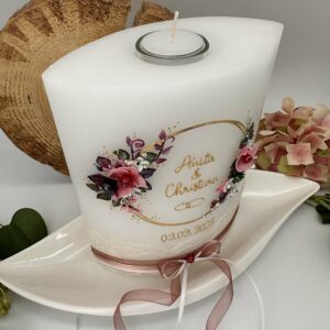 Hochzeitskerze "Flowerloop" Wild Rose – Bild 5