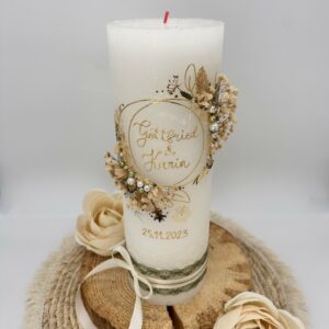 Hochzeitskerze "Silent Flowers" Naturelook – Bild 9
