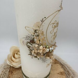 Hochzeitskerze "Silent Flowers" Naturelook – Bild 5