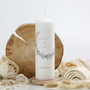 Hochzeitskerze "Wiesenblumenkranz"